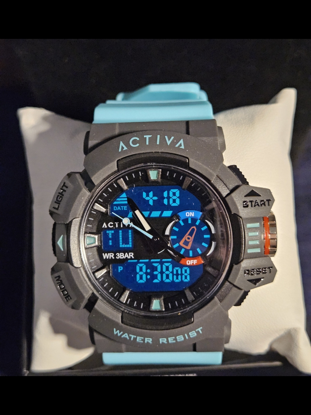 Ativa Vord X Invicta 49mm Dual Display Sports Watch Light Blue